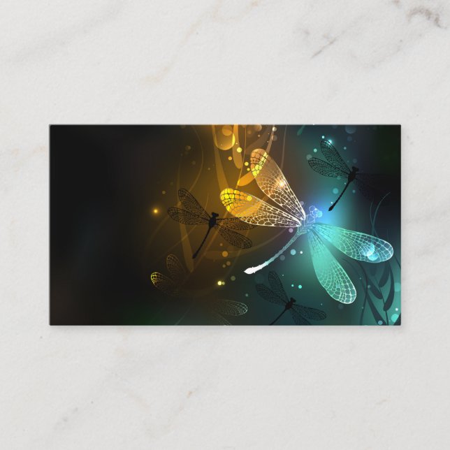 Green luminous dragonfly flight enclosure card (Front)