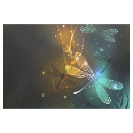 Green luminous dragonfly flight fabric