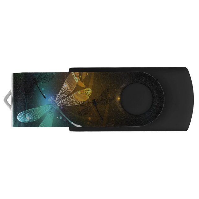 Green luminous dragonfly flight flash drive (Back)