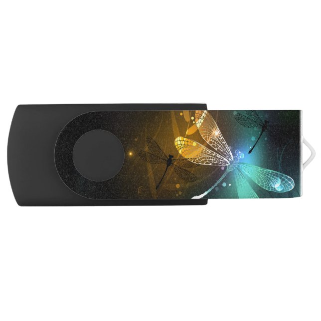 Green luminous dragonfly flight flash drive (Front)