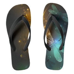 Green luminous dragonfly flight flip flops