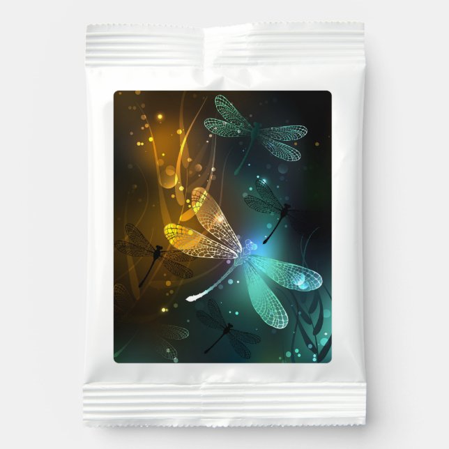 Green luminous dragonfly flight hot chocolate drink mix (Front)