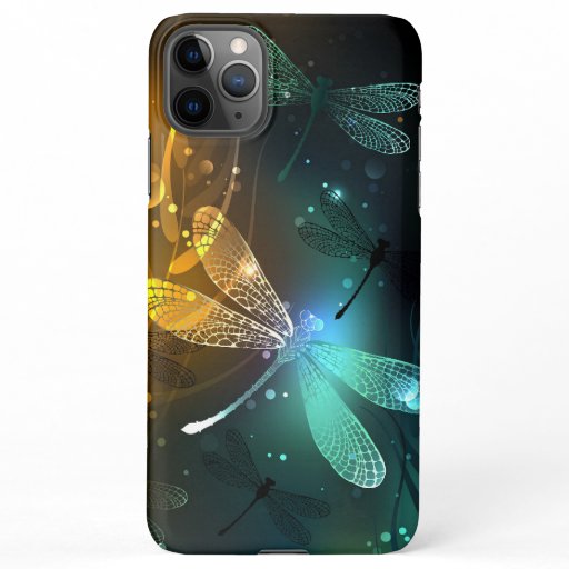 Green luminous dragonfly flight iPhone 11Pro max case