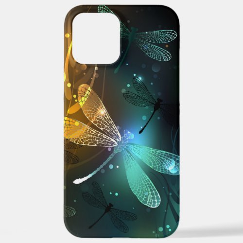 Green luminous dragonfly flight iPhone 12 pro max case