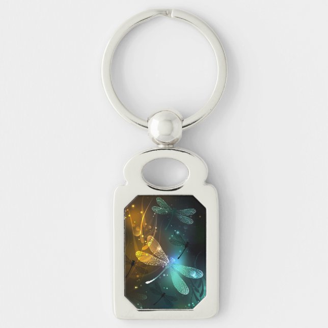 Green luminous dragonfly flight keychain (Front)