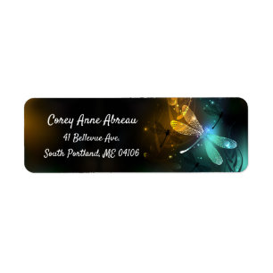 Green luminous dragonfly flight label