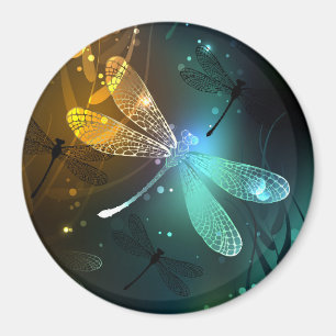 Green luminous dragonfly flight magnet