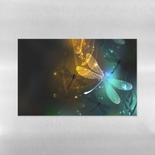 Green luminous dragonfly flight magnetic dry erase sheet