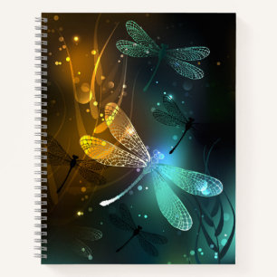 Green luminous dragonfly flight notebook