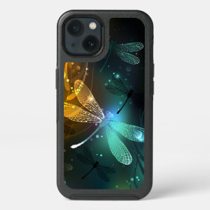 Green luminous dragonfly flight iPhone 13 case