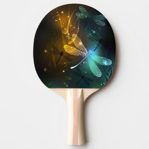 Green luminous dragonfly flight ping pong paddle