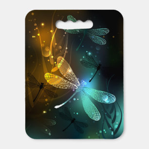 Green luminous dragonfly flight seat cushion