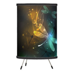 Green luminous dragonfly flight tripod lamp