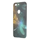Green luminous dragonfly flight uncommon google pixel case (Back/Left)