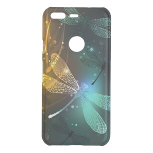 Green luminous dragonfly flight uncommon google pixel case
