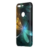 Green luminous dragonfly flight uncommon google pixel case (Back/Left)