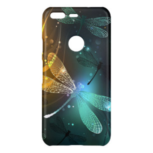 Green luminous dragonfly flight uncommon google pixel case