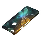 Green luminous dragonfly flight uncommon google pixel case (Top)