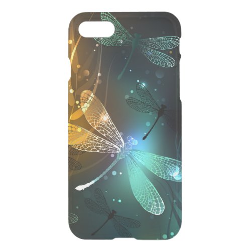 Green luminous dragonfly flight iPhone SE87 case
