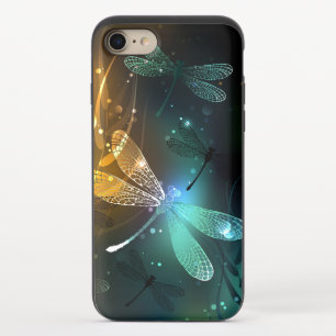 Green luminous dragonfly flight iPhone 8/7 slider case
