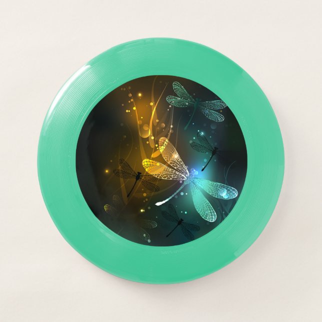 Green luminous dragonfly flight Wham-O frisbee (Front)