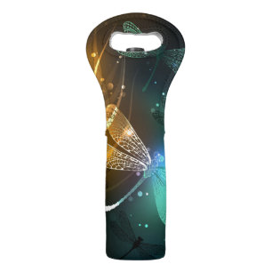 Green luminous dragonfly flight wine bag