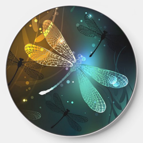 Green luminous dragonfly flight wireless charger 