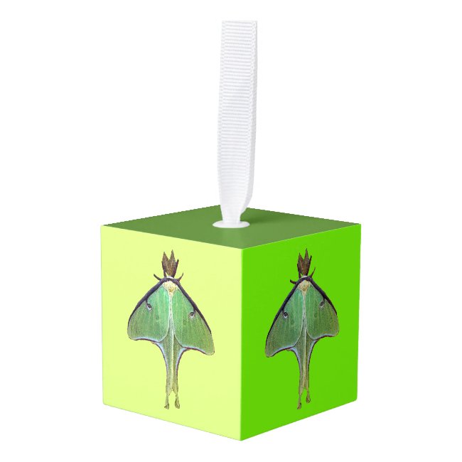 Green Luna Moth Animal Cube Ornament