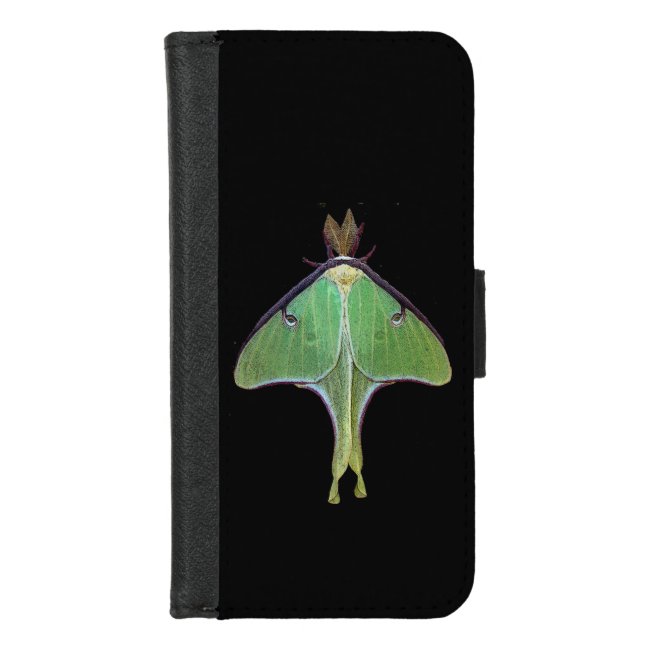 Green Luna Moth iPhone 8/7 Wallet Case