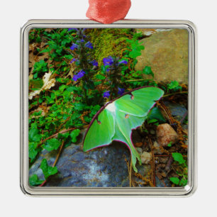 Green Luna moth Metal Ornament