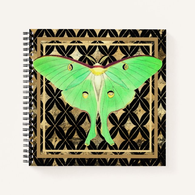 Green Luna Moth Notebook (Front)