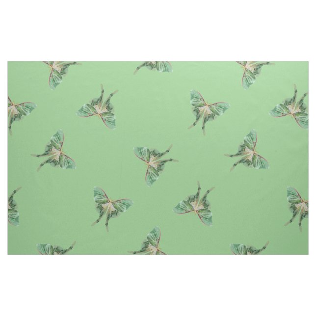 Green Luna Moth Pattern Fabric (Fat Quarter)