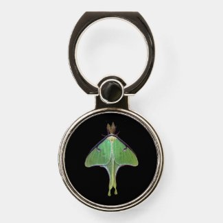 Green Luna Moth Phone Ring Holder