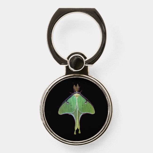 Green Luna Moth Phone Ring Holder