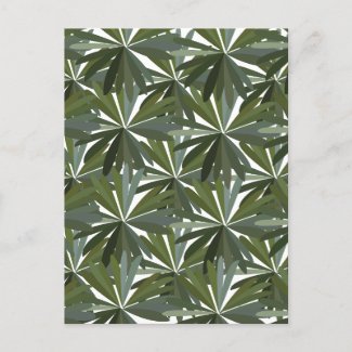 Green Lupine Leaves Pattern
