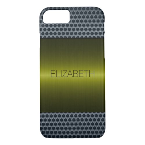 Green Luxury Stainless Steel Metal Look iPhone 87 Case
