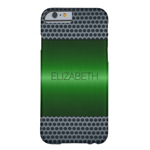 Green Luxury Stainless Steel Metal Look Barely There iPhone 6 Case