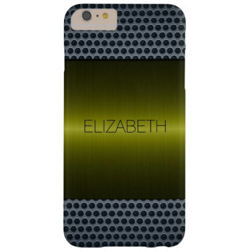 Green Luxury Stainless Steel Metal Look Barely There iPhone 6 Plus Case