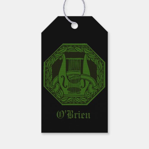 Green Lyre Badge Gift Tags