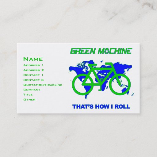 Customizable Green Machine Business Card Template