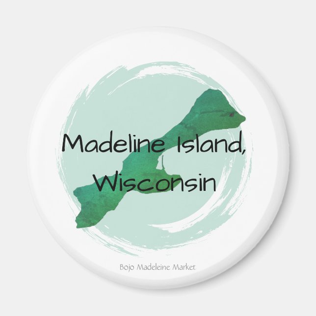 Green Madeline Round Magnet  (Front)