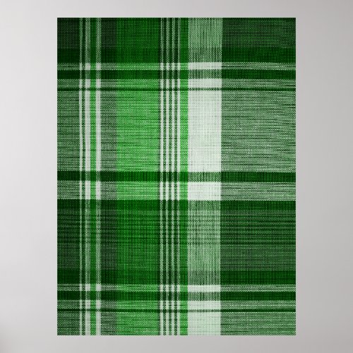 Green Madras Tartan Pattern Texture Poster