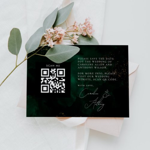 Green Magic Gold Qr Code Photo  Save The Date