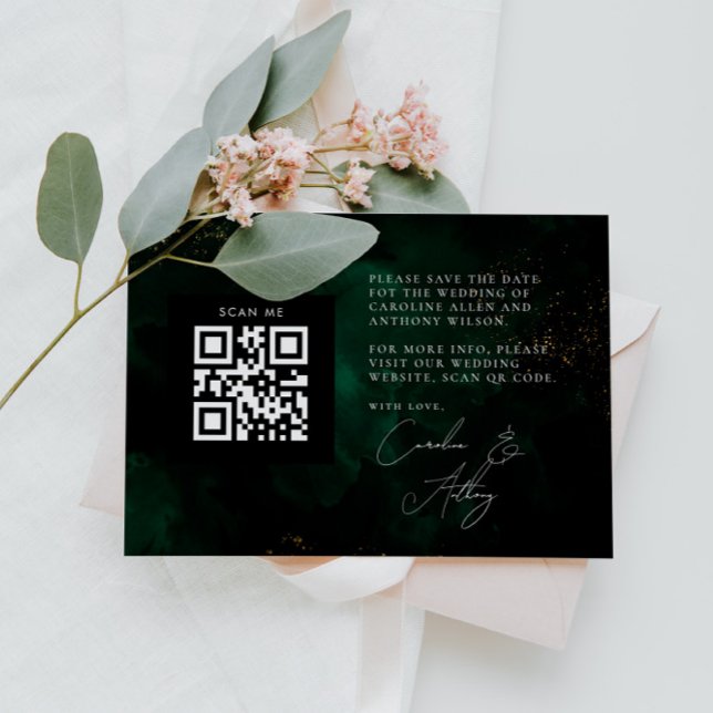 Green Magic Gold Qr Code Photo  Save The Date (Creator Uploaded)