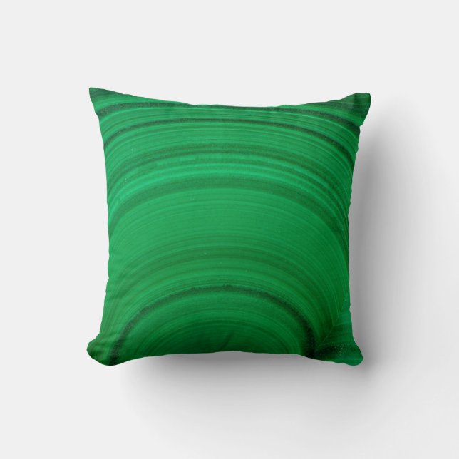Green Malachite Close-Up Throw Pillow (Front)