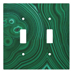 Green malachite gemstone texture light switch cover