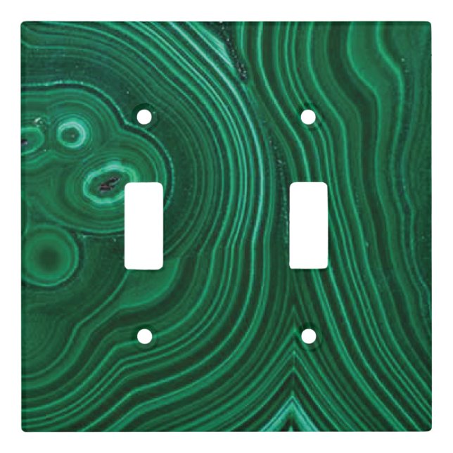Green malachite gemstone texture  light switch cover (Front)