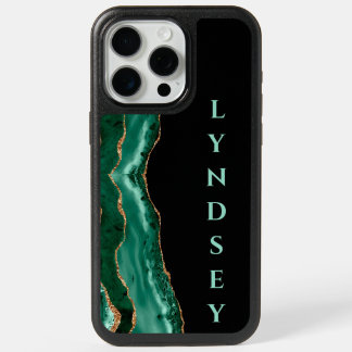 Green Malachite, Gold Glitter-BlackOtterbox Case