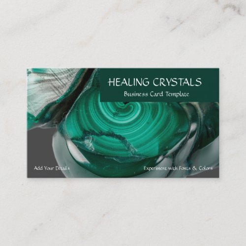 Green Malachite Mineral Healing Crystals Business Card