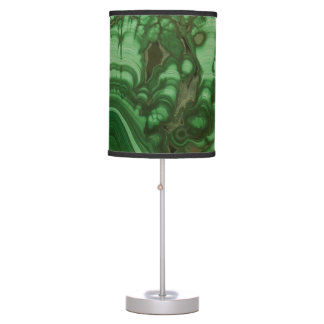 Green malachite stone table lamp